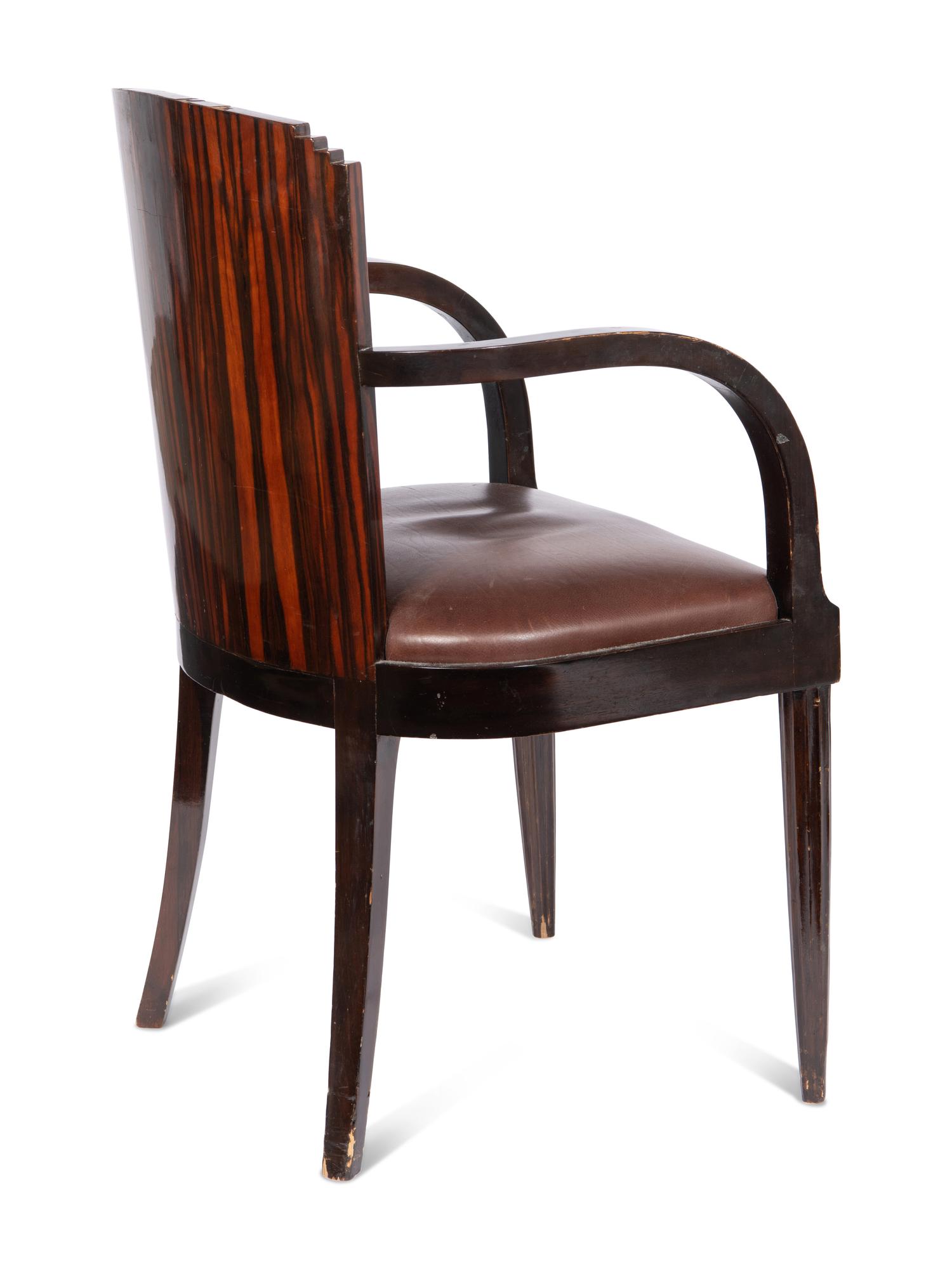 A French Art Deco Macassar Ebony Fauteuil