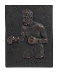 An Original 1930 Bronze of Max Schmeling Plaque by Henry Wolf,
