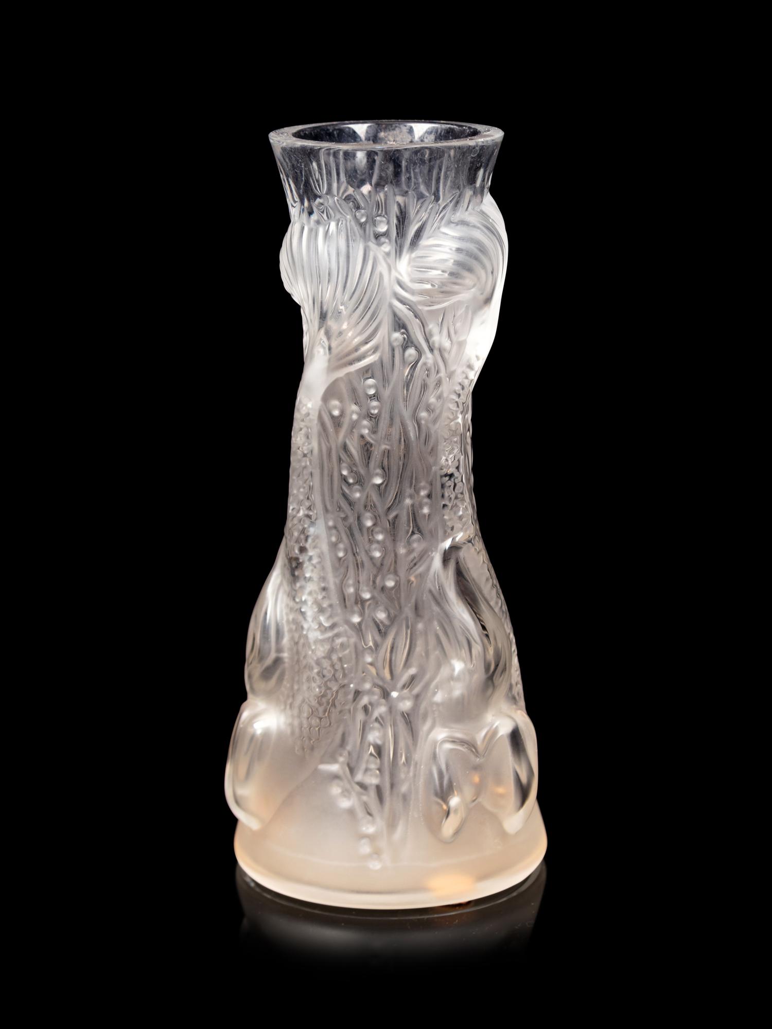 A Lalique Sirenes Bud Vase
