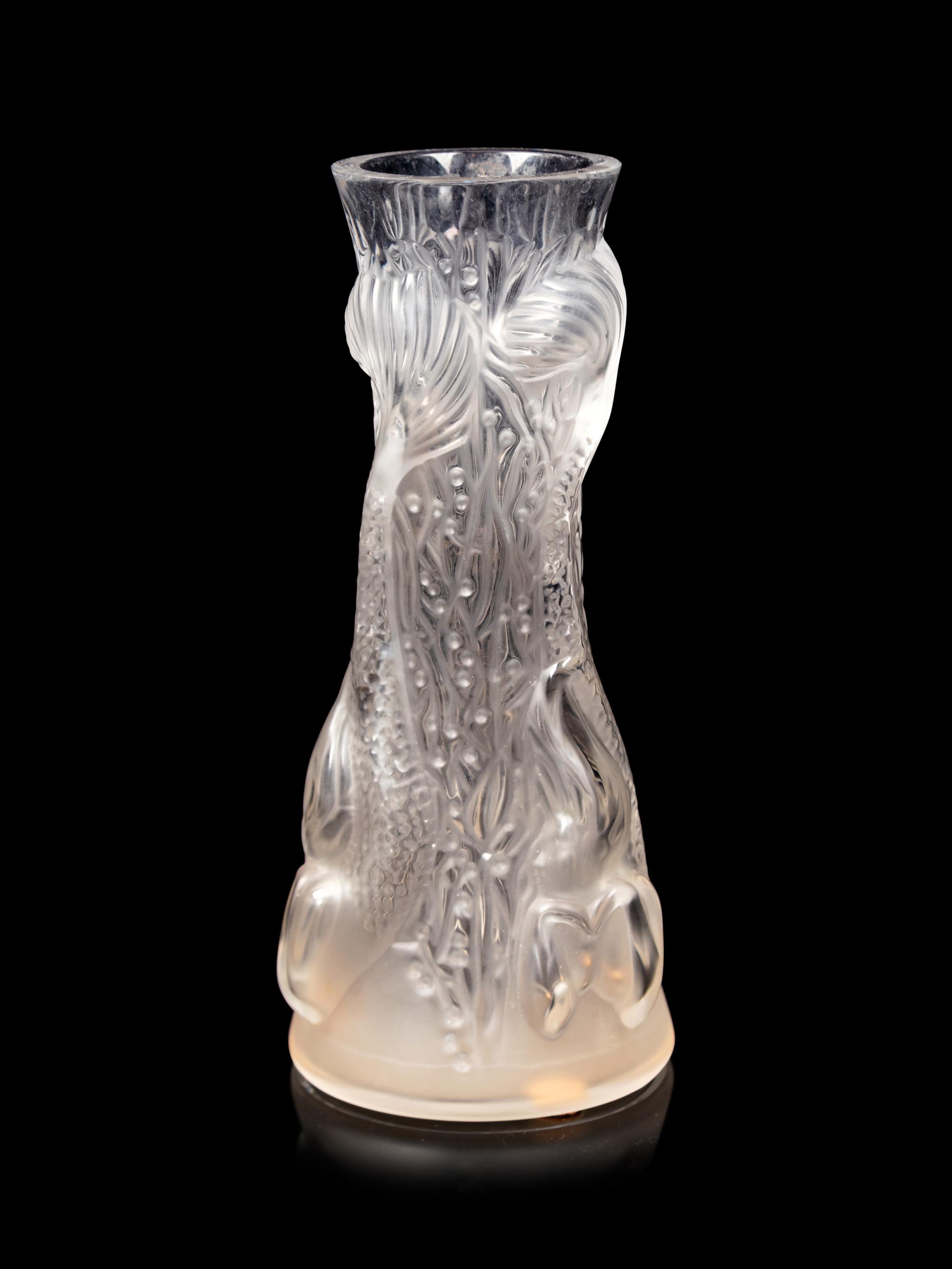 A Lalique Sirenes Bud Vase