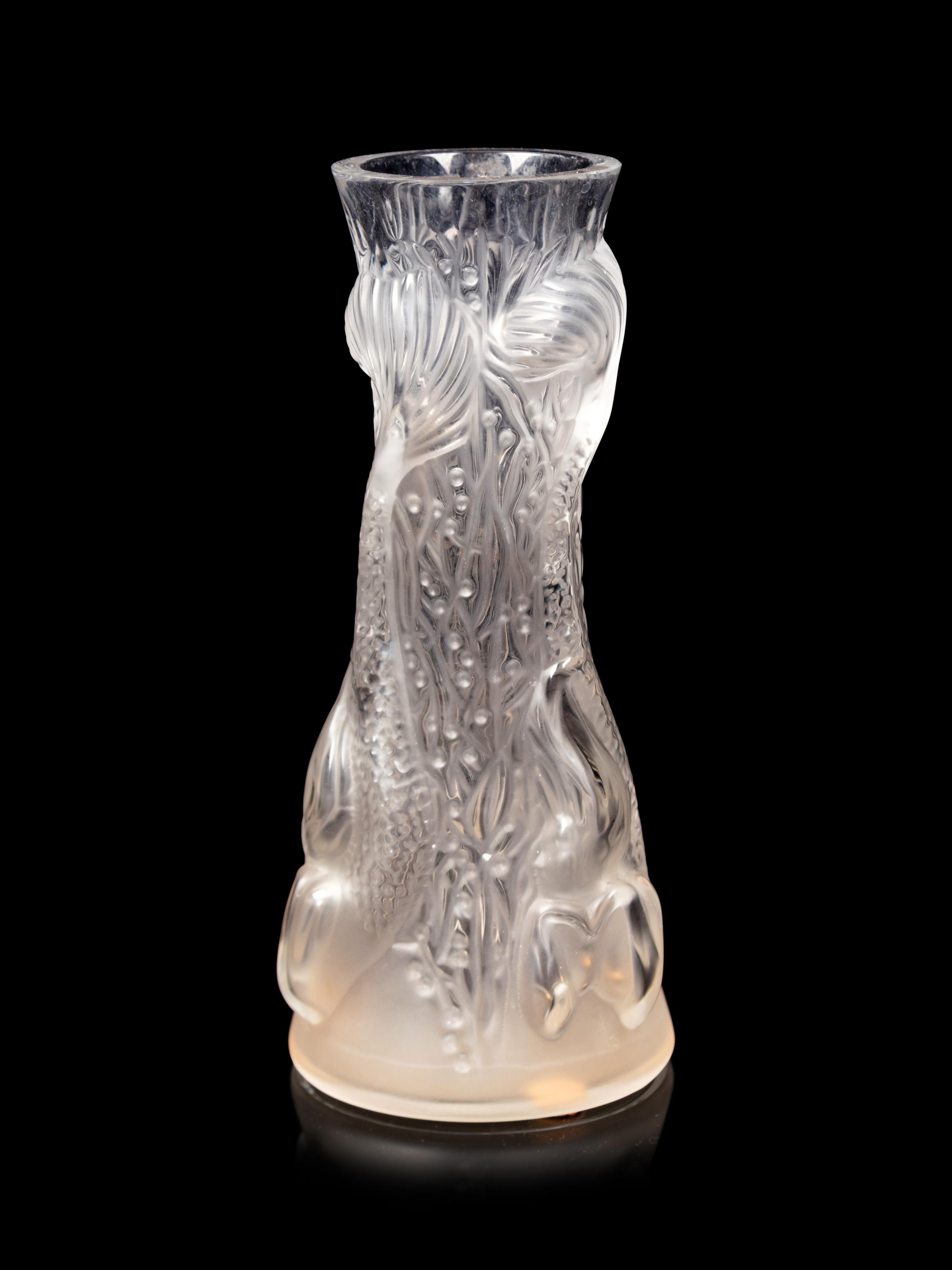 A Lalique Sirenes Bud Vase