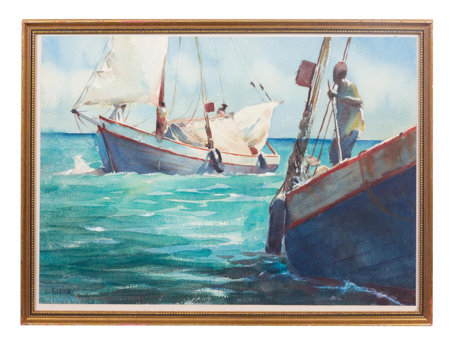 Larry Gluck (American, b. 1931) Sailing off Virgin Islands…