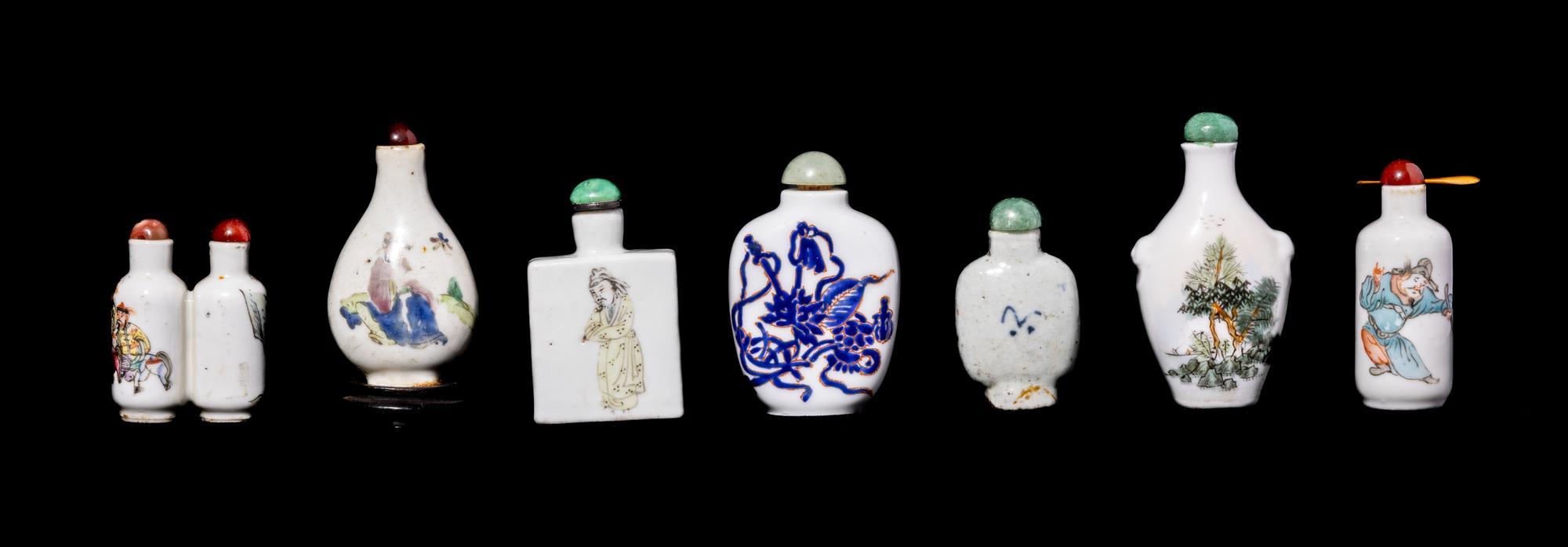 Seven Chinese Porcelain Snuff Bottles