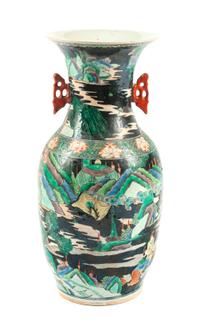A Chinese Famille Noir Porcelain Vase Height 17 inches. — 20TH CENTURY