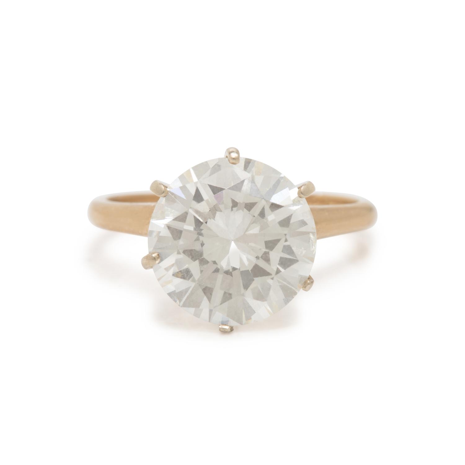Diamond and Yellow Gold Solitaire Ring