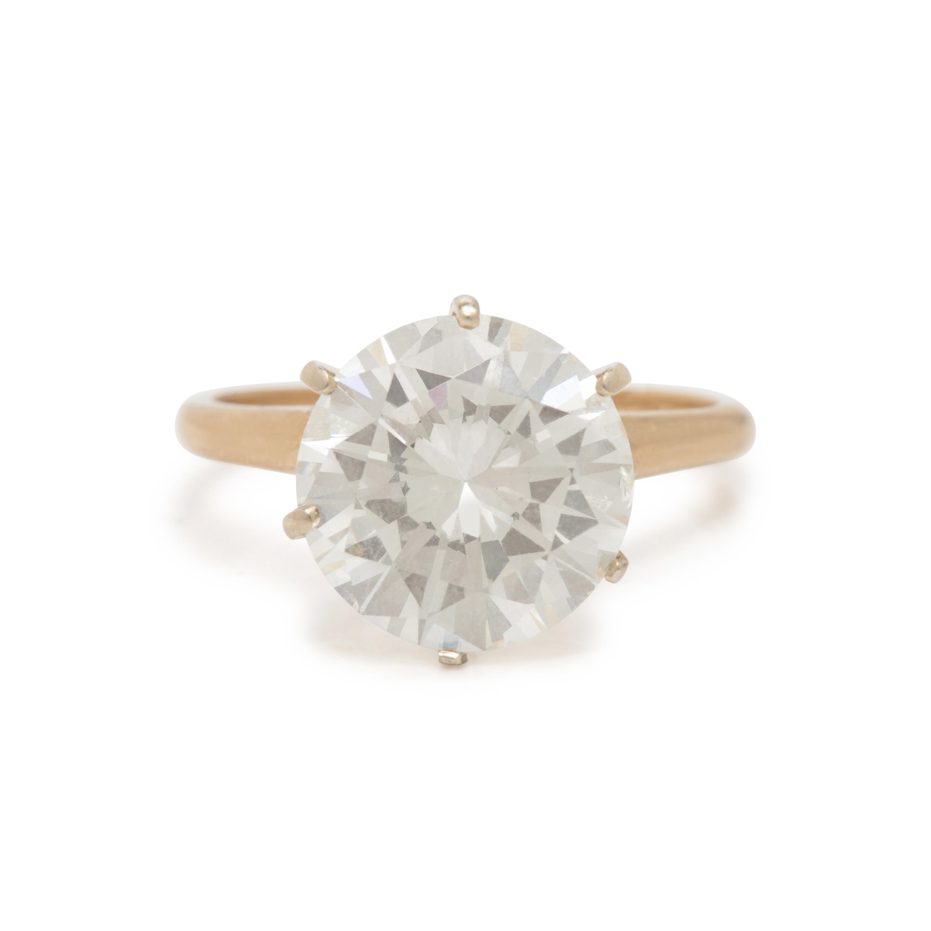 Diamond and Yellow Gold Solitaire Ring