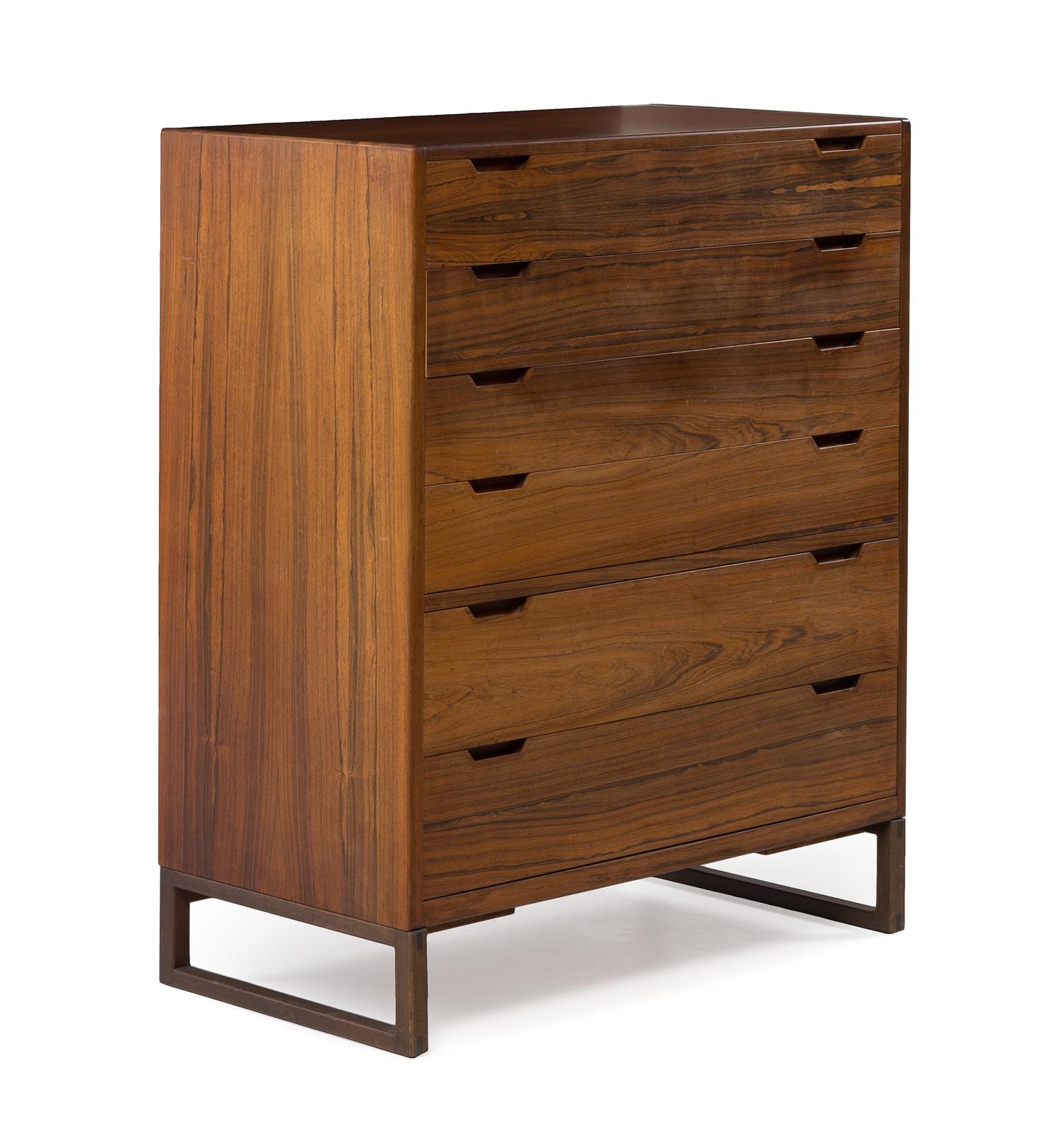 Svend Langkilde, DENMARK, 1960s, a six-drawer rosewood dresser