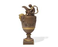 A Wedgwood Parcel Gilt Bronzed Black Basalt Wine Ewer