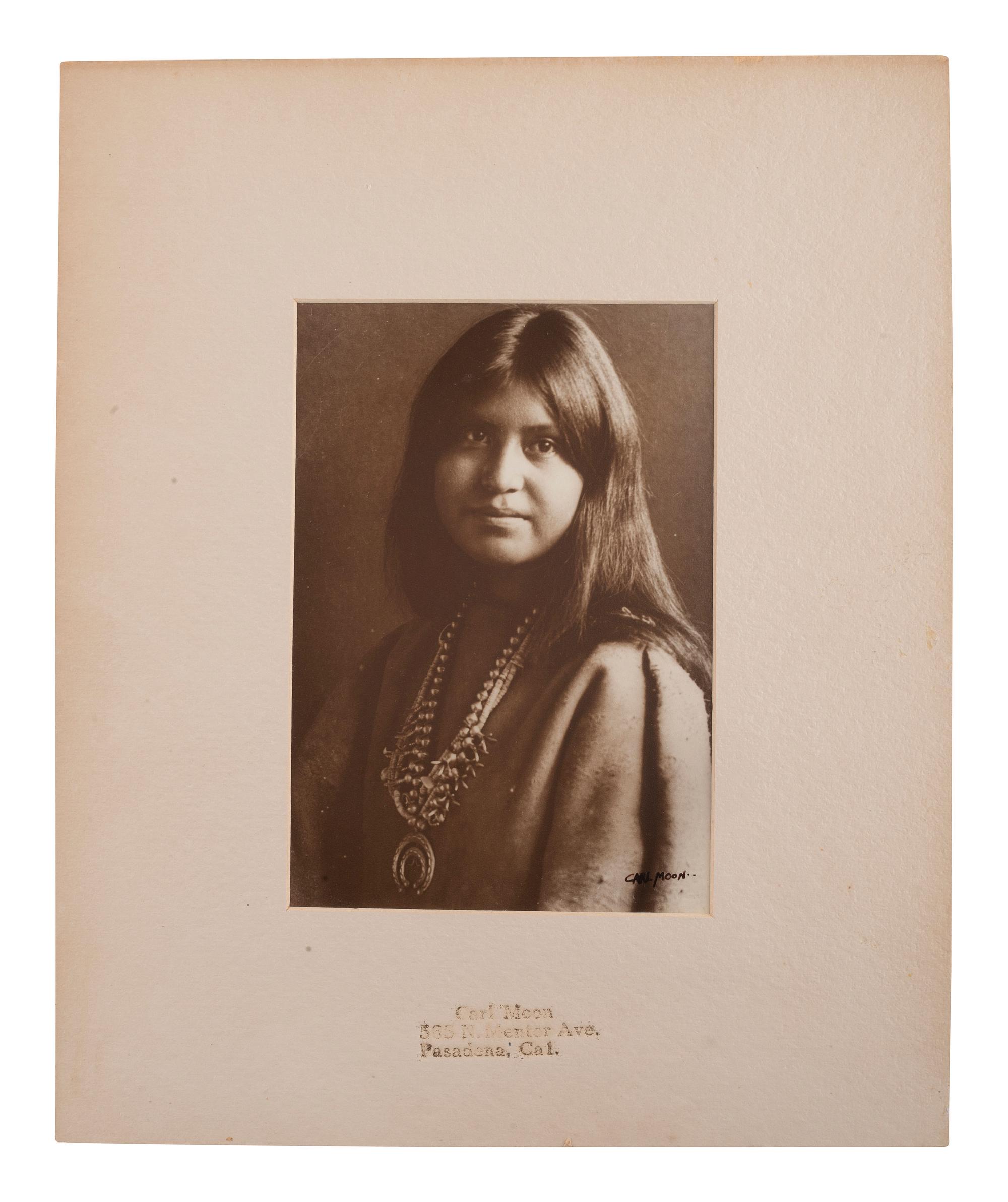 [NATIVE AMERICANS]. MOON, Carl (1879-1948). 3 photographs of Native American women and children.