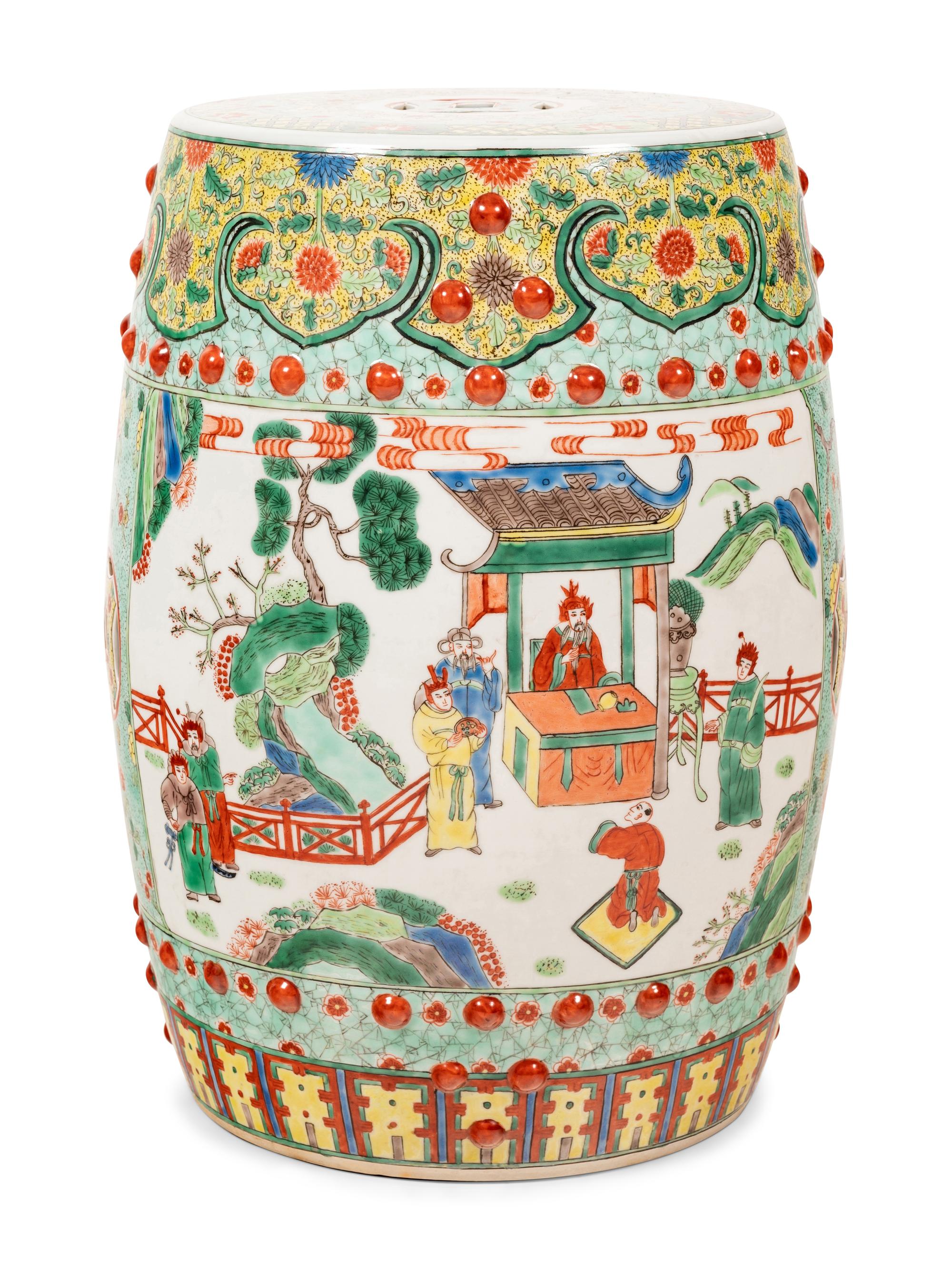 A Chinese Enameled Porcelain Garden Seat