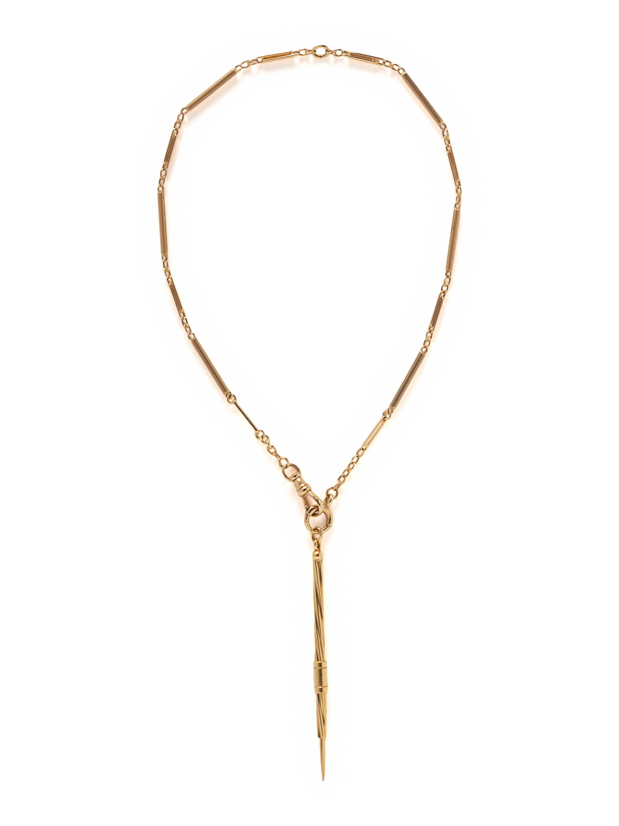 TIFFANY & CO., GENEVE, YELLOW GOLD HUNTERCASE POCKET WATCH, WATCH CHAIN AND STYLUS