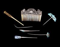Seven Chinese Metal Hair Accessories