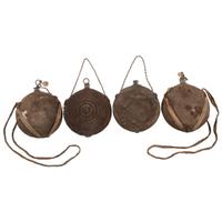 Lot of Four Civil War Union Canteens (3 Smooth Side, 1 Bullseye, 2 Maker Marked)