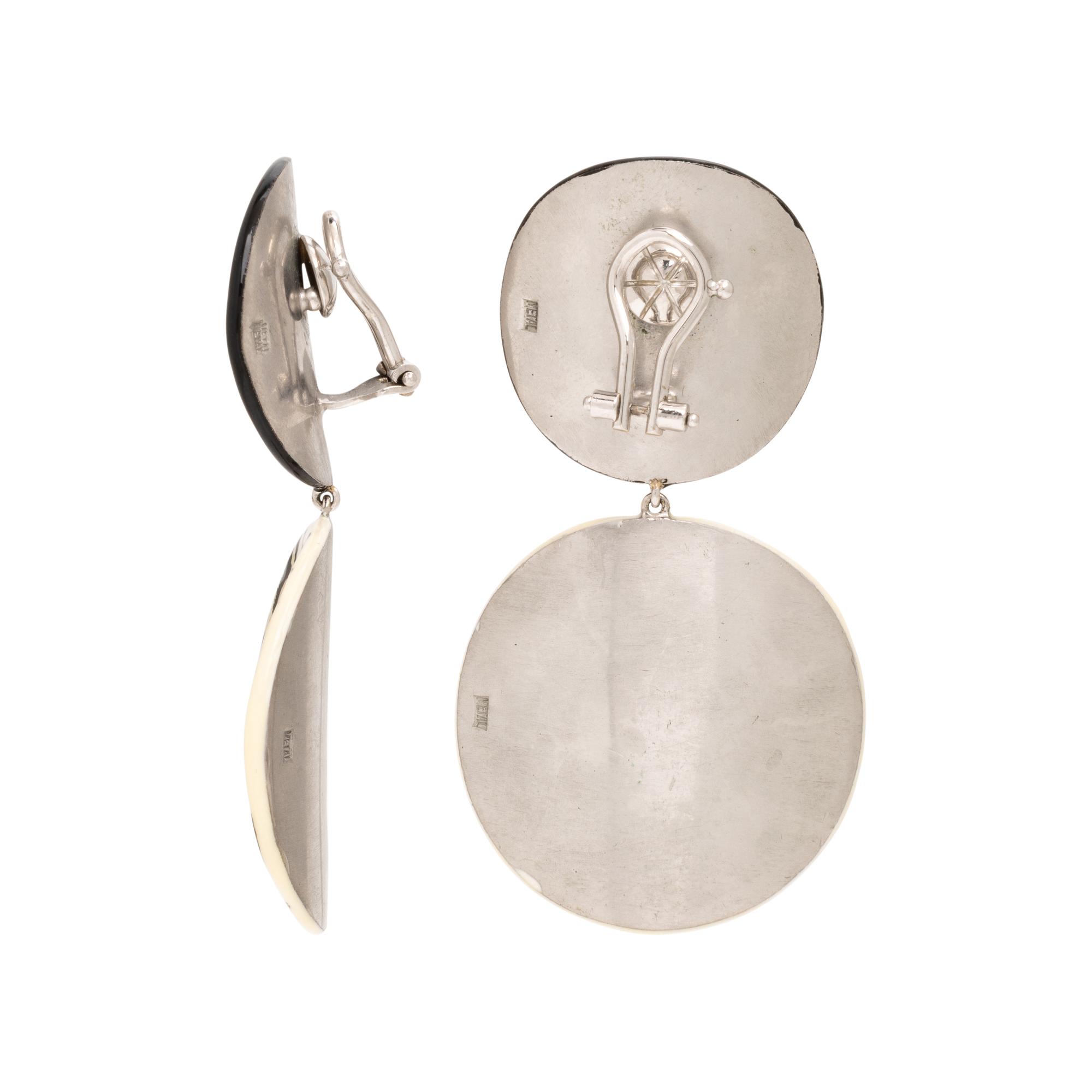 Sabbadini, Zebra Print Enamel Earrings
