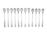 Twelve American Silver Cocktail Spoons