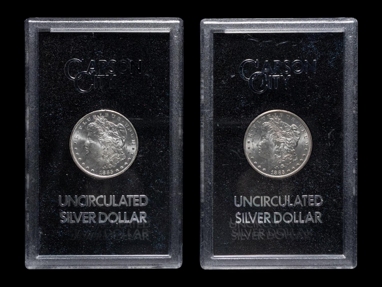 A Group of Ten 1885-CC GSA: Morgan $1 Coins