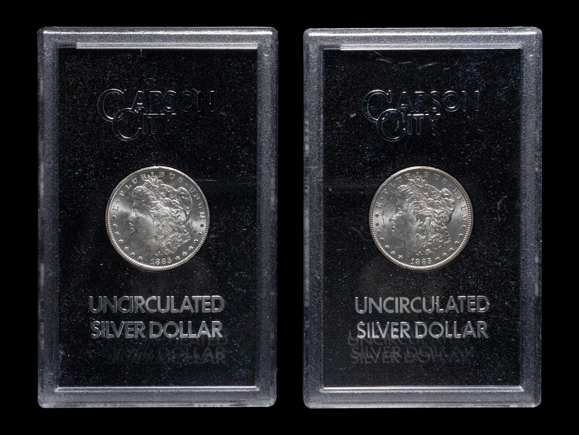 A Group of Ten 1885-CC GSA: Morgan $1 Coins