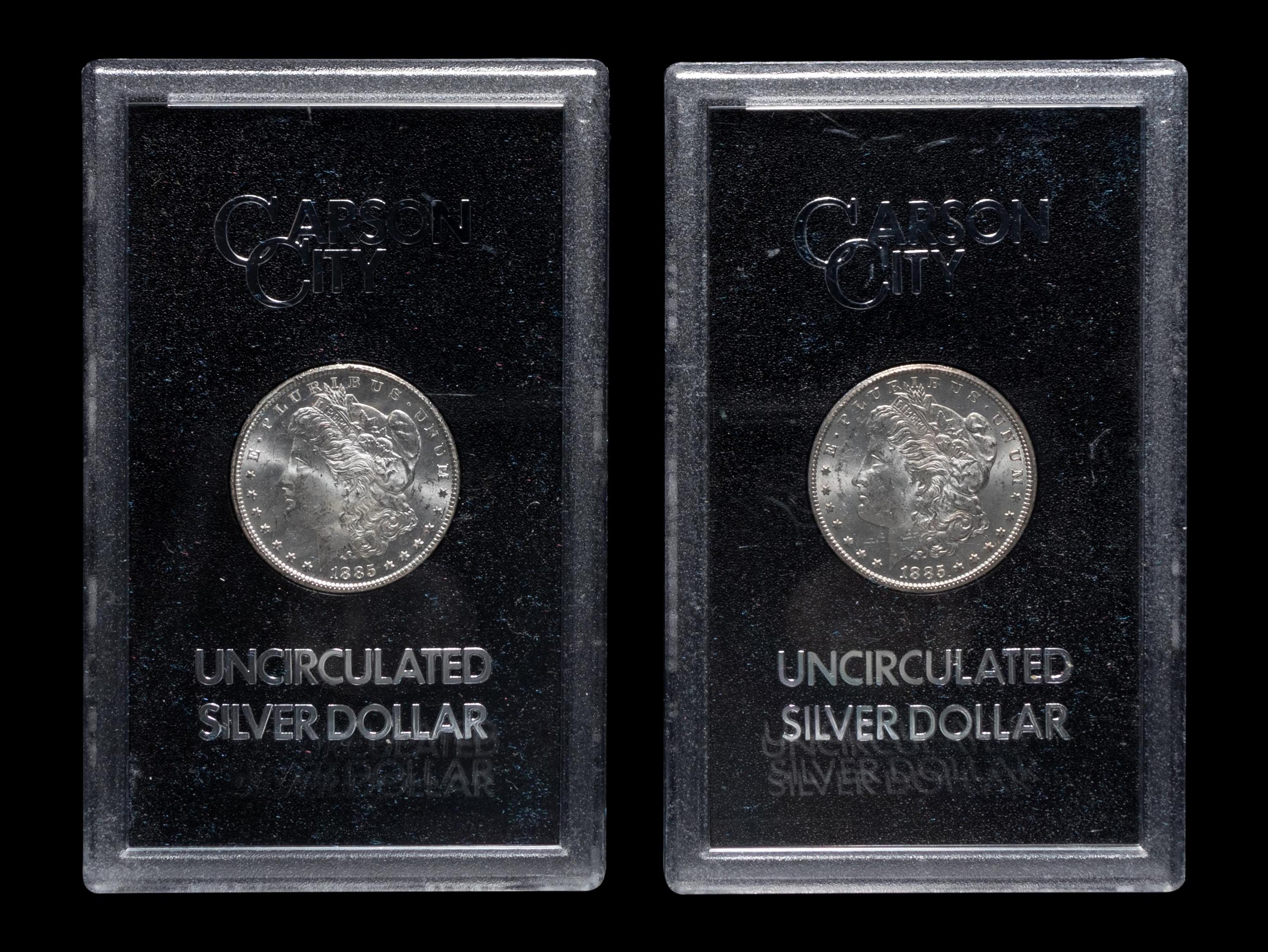 A Group of Ten 1885-CC GSA: Morgan $1 Coins