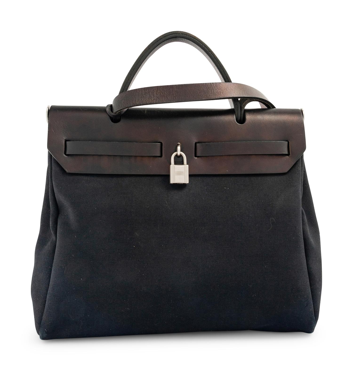 Hermès Leather and Canvas Herbag, 2000