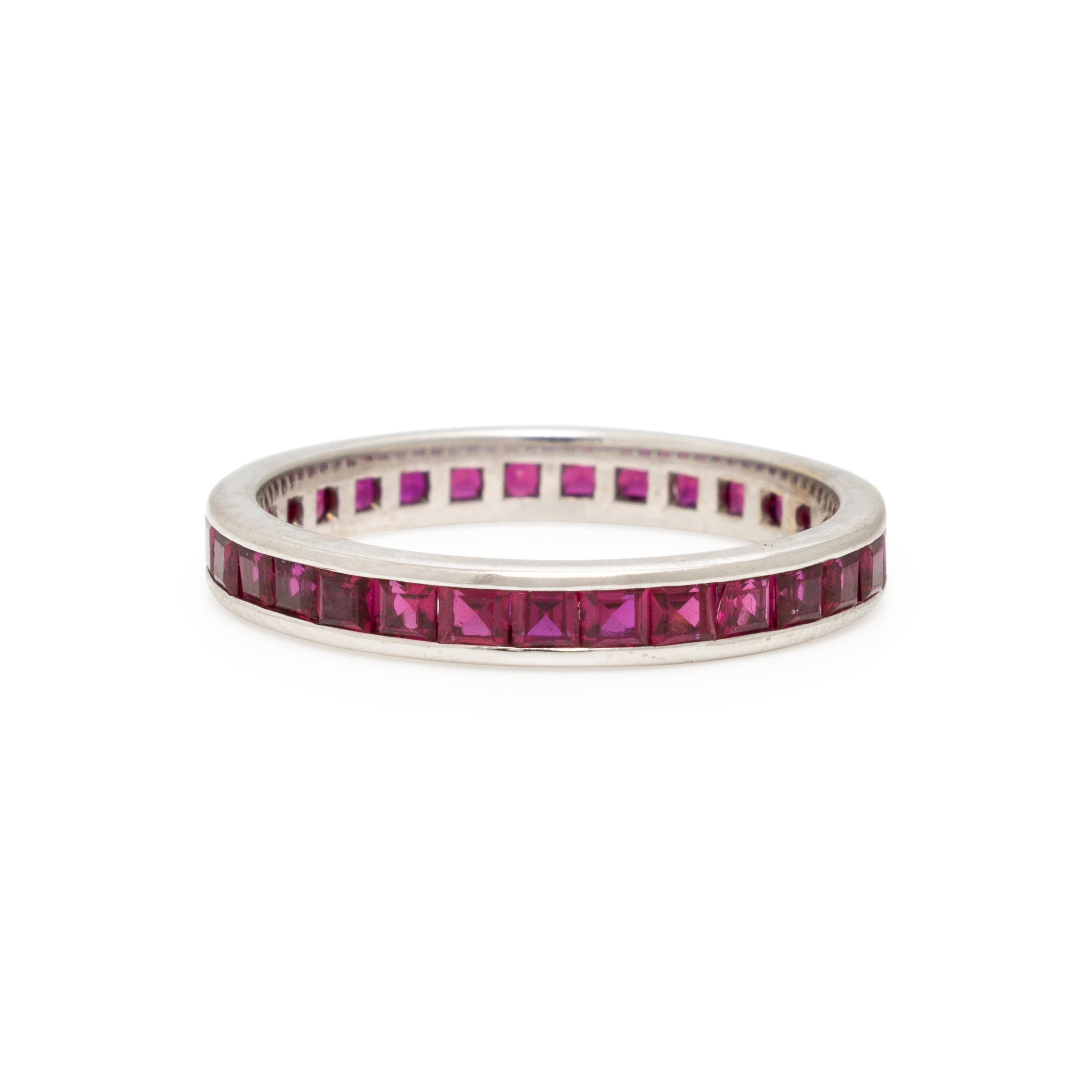Ruby and White Gold Eternity Band