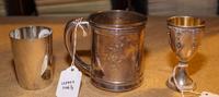Three Silver Drinking Articles, Various makers, comprising a Whiting mug, an American silver beaker and an Israeli silver cup decorated