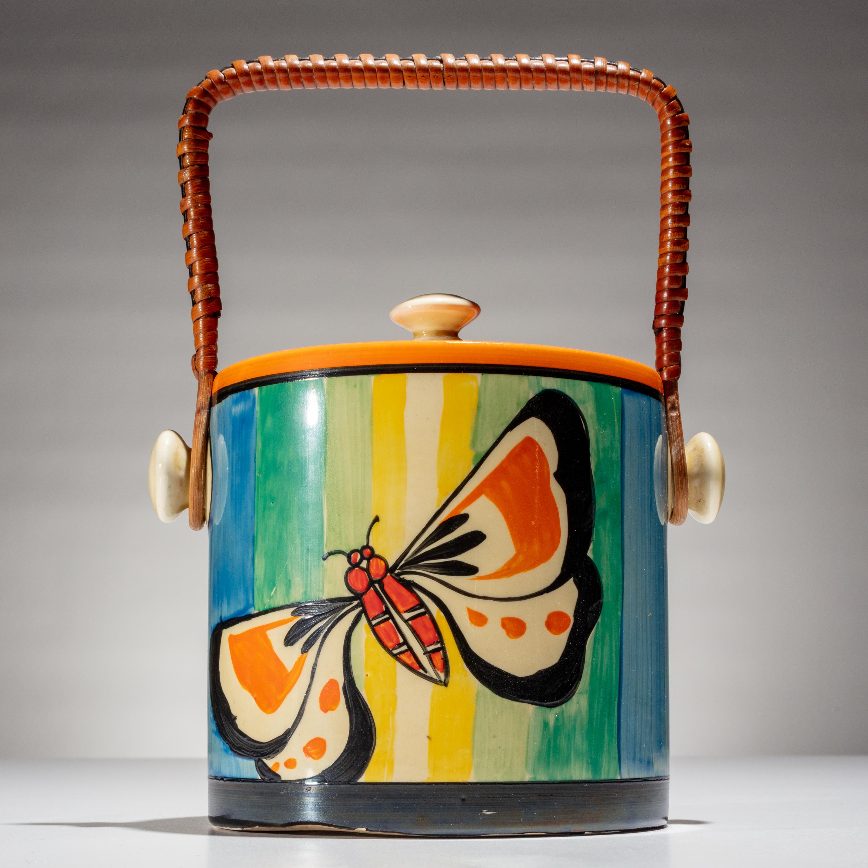 Clarice Cliff (English, 1899–1972) — Butterfly pattern, 5 pieces