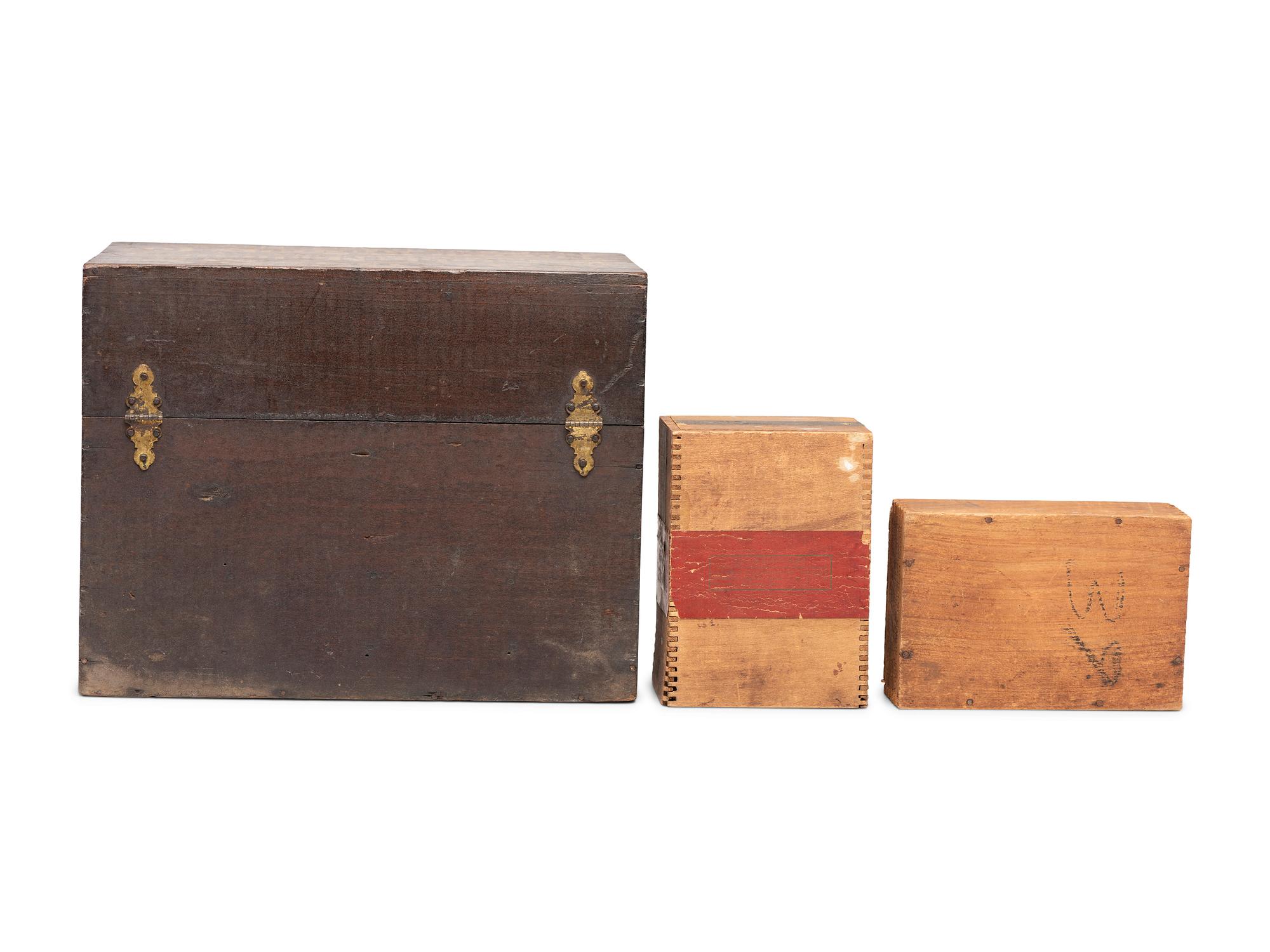 Three Wooden Advertising Boxes