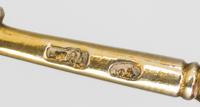 A Set of Six Russian Silver-Gilt and Enamel Demitasse Spoons, Mark of 11th Artel, Moscow, early 20th century, each having an enameled f