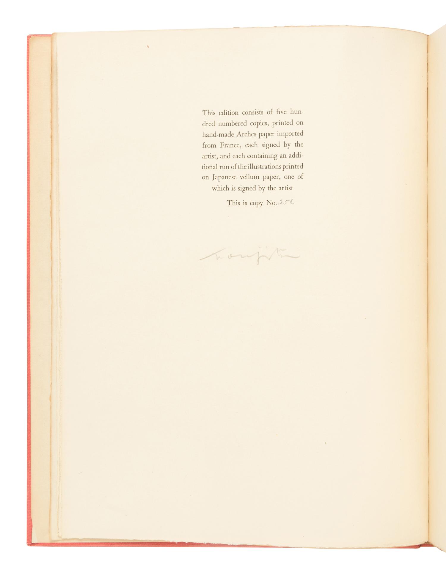 [ARTIST BOOK]. FOUJITA, Léonard Tsuguharu (1886-1968), artist. -- JOSEPH, Michael (1897-1958). A Book of Cats being Twenty Drawings by Foujita . New York: Covici Friede, 1930.