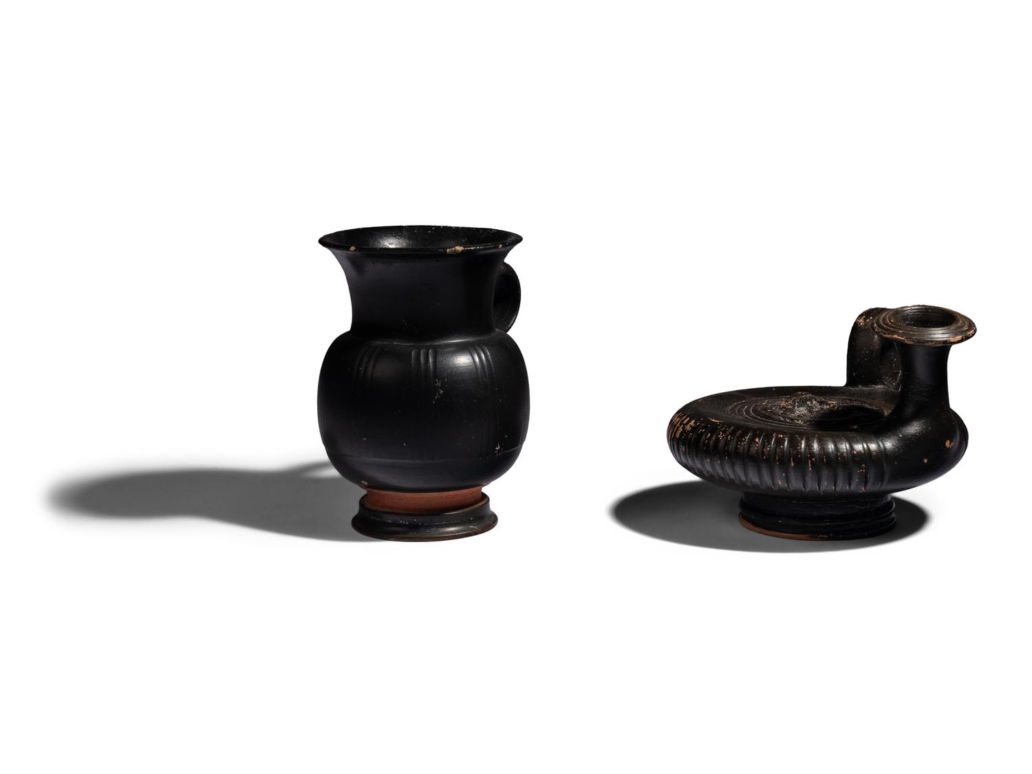 Two Campanian Black-Glazed Vessels