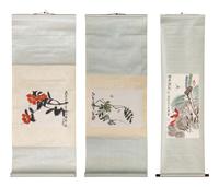 Qi Baishi 齊白石木版水印立軸三幅