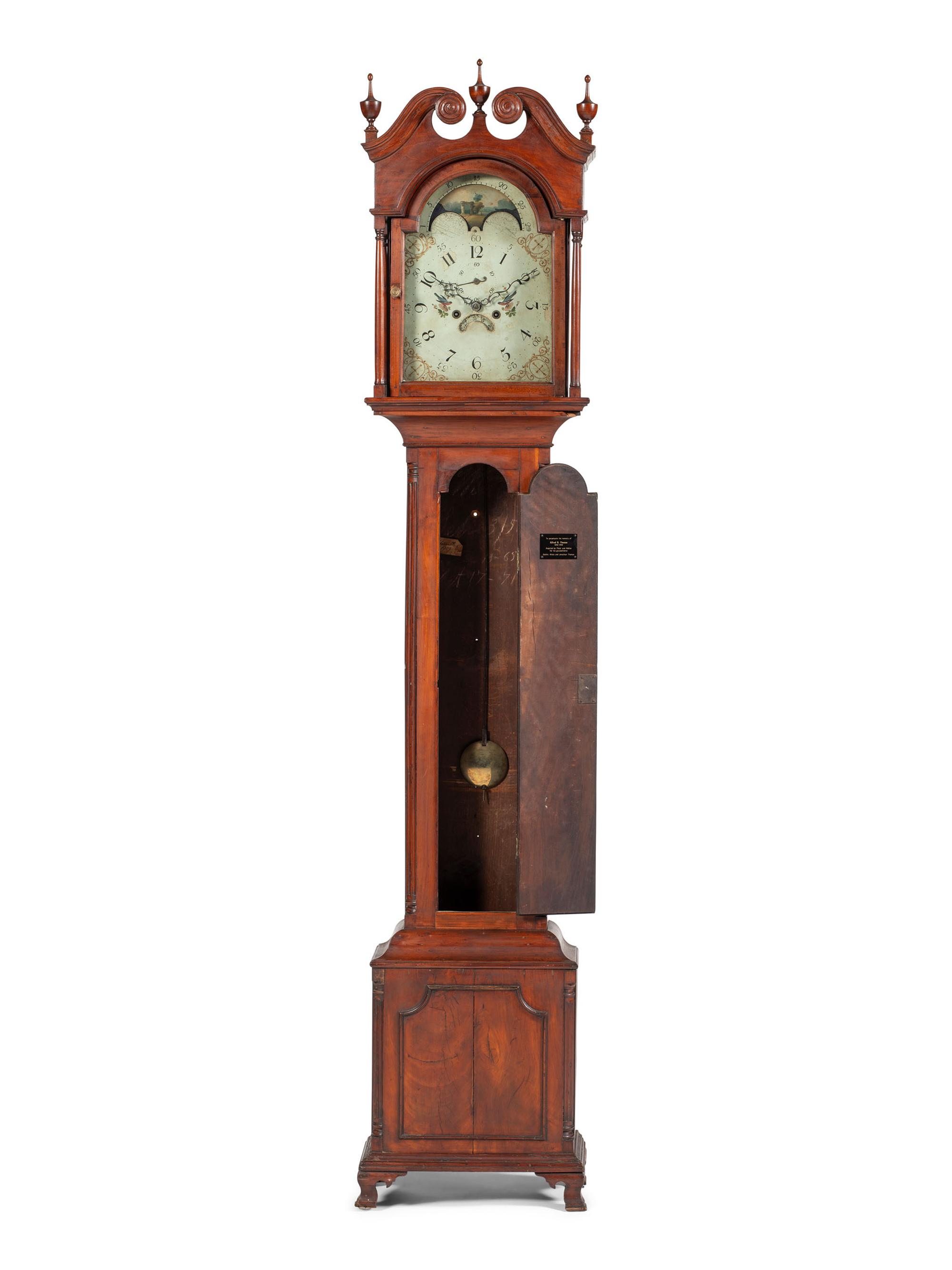 A Chippendale Cherrywood Tall Case Clock