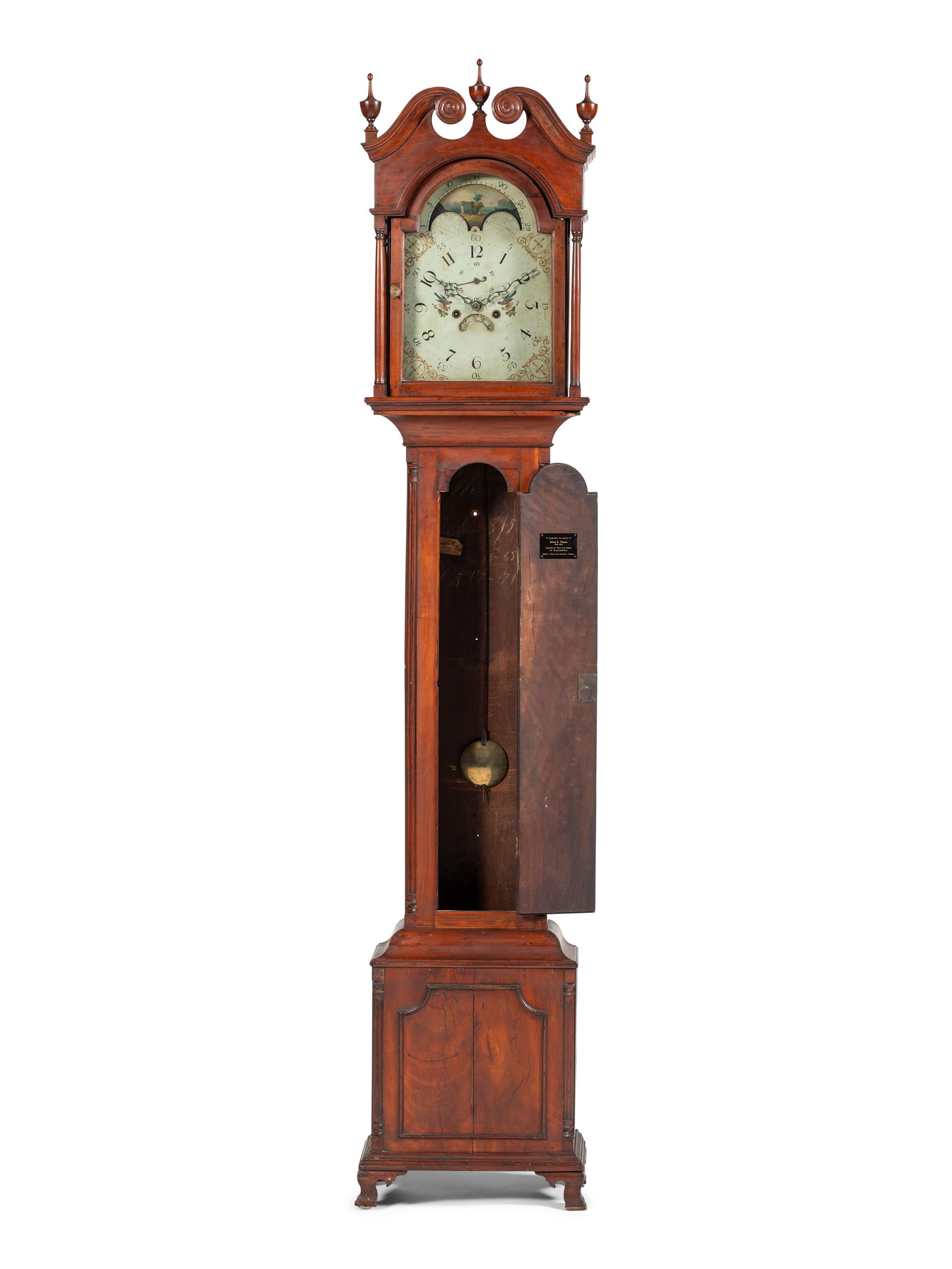 A Chippendale Cherrywood Tall Case Clock