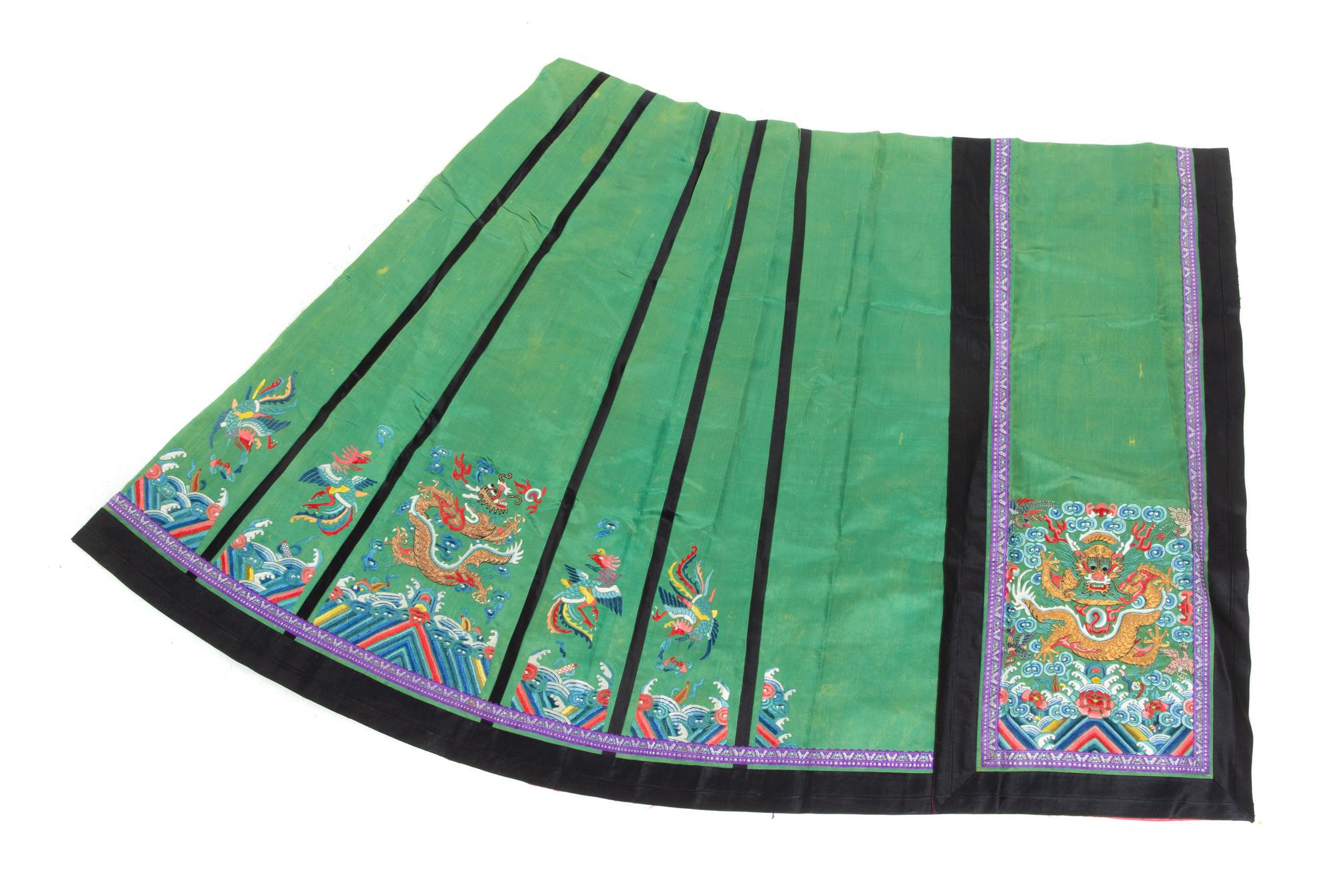 Three Embroidered Silk Textiles