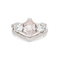LIGHT PINK-BROWN DIAMOND AND DIAMOND RING