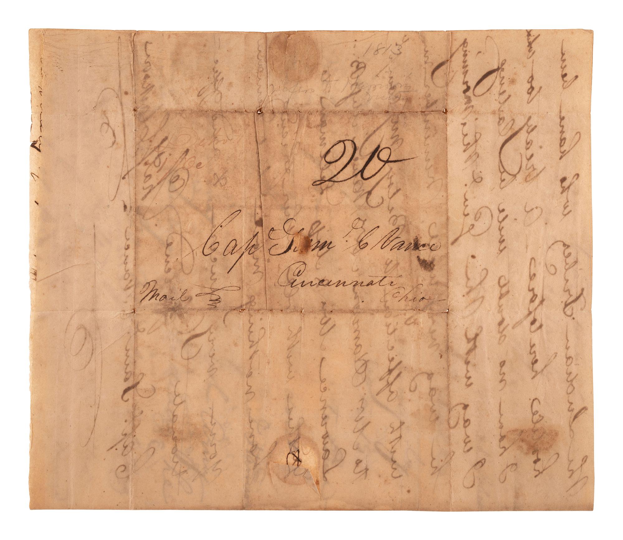 [WAR OF 1812] -- [HARRISON, William H. (1773-1841)]. A soldier's letter reporting on the success of General William H. Harrison at the Battle of the Thames. Detroit, 14 October 1813.