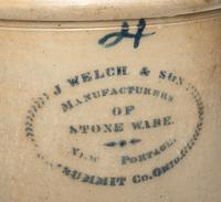 A Jacob Welch Four-Gallon Stoneware Crock
