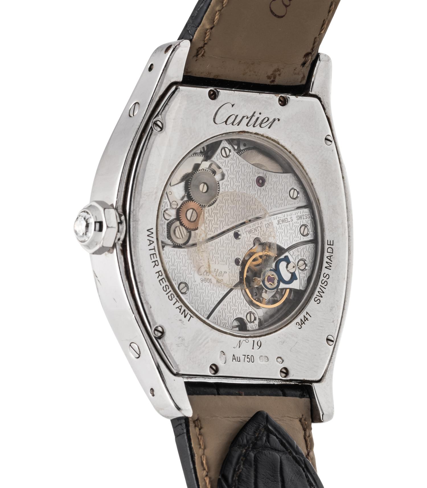 CARTIER, 18K WHITE GOLD AND DIAMOND REF. HP100502 'TORTUE XL' WRISTWATCH
