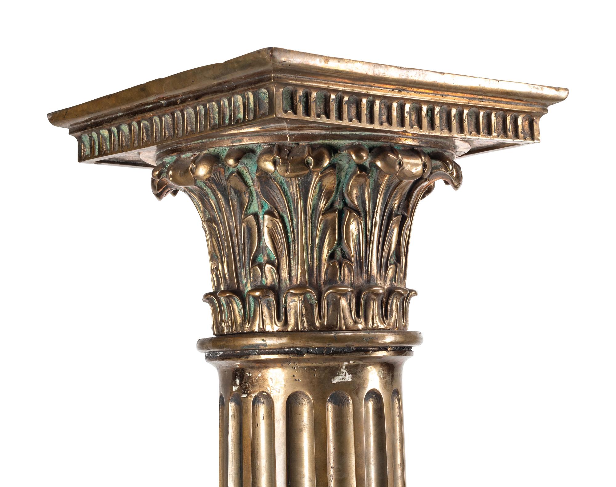 A Pair of Monumental Bronze Corinthian Columns
