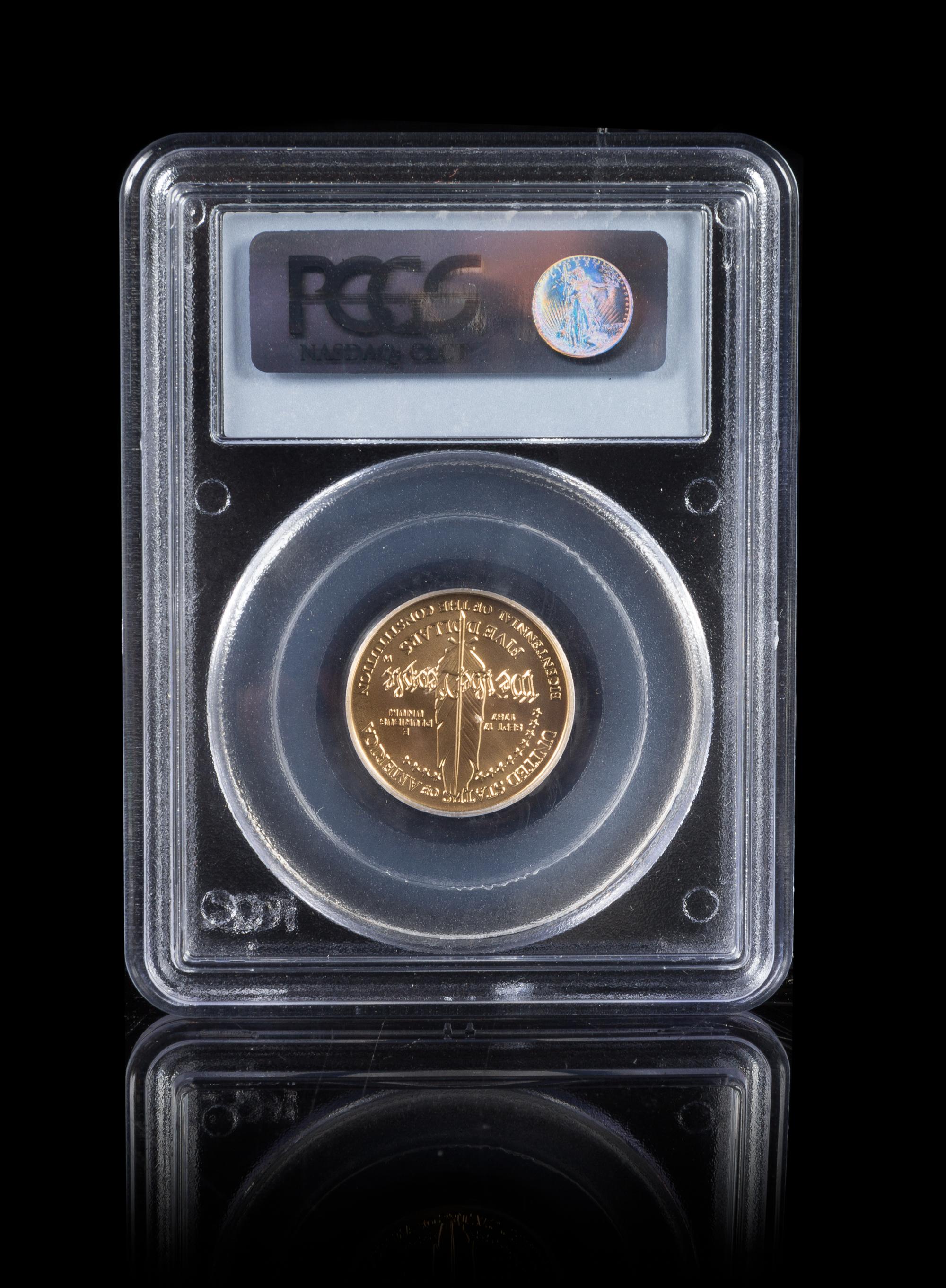 A United States 1987-W Constitution: Bicenentennial $5 Gold Coin