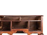 A Queen Anne Cherrywood and Maple Flat Top High Chest with Cornice Drawer