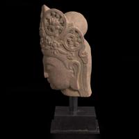 A Chinese carved stone head of Guanyin 石雕观音头像 Southern Song dynasty ??