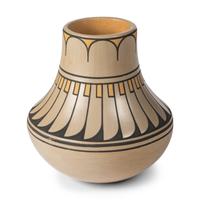 Crucita Calabaza, Blue Corn (San Ildefonso, 1921-1999) — Polychrome Pottery Vase, with Repeating Feathers