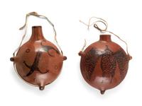 Maricopa Pottery Canteens with Birds and Beasts
