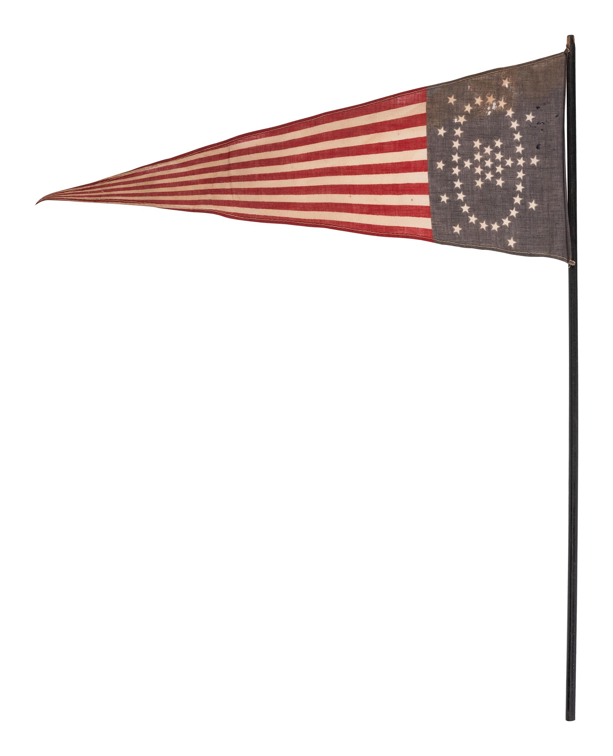 [FLAGS]. 48 Star Whipple pennant. Ca 1912.