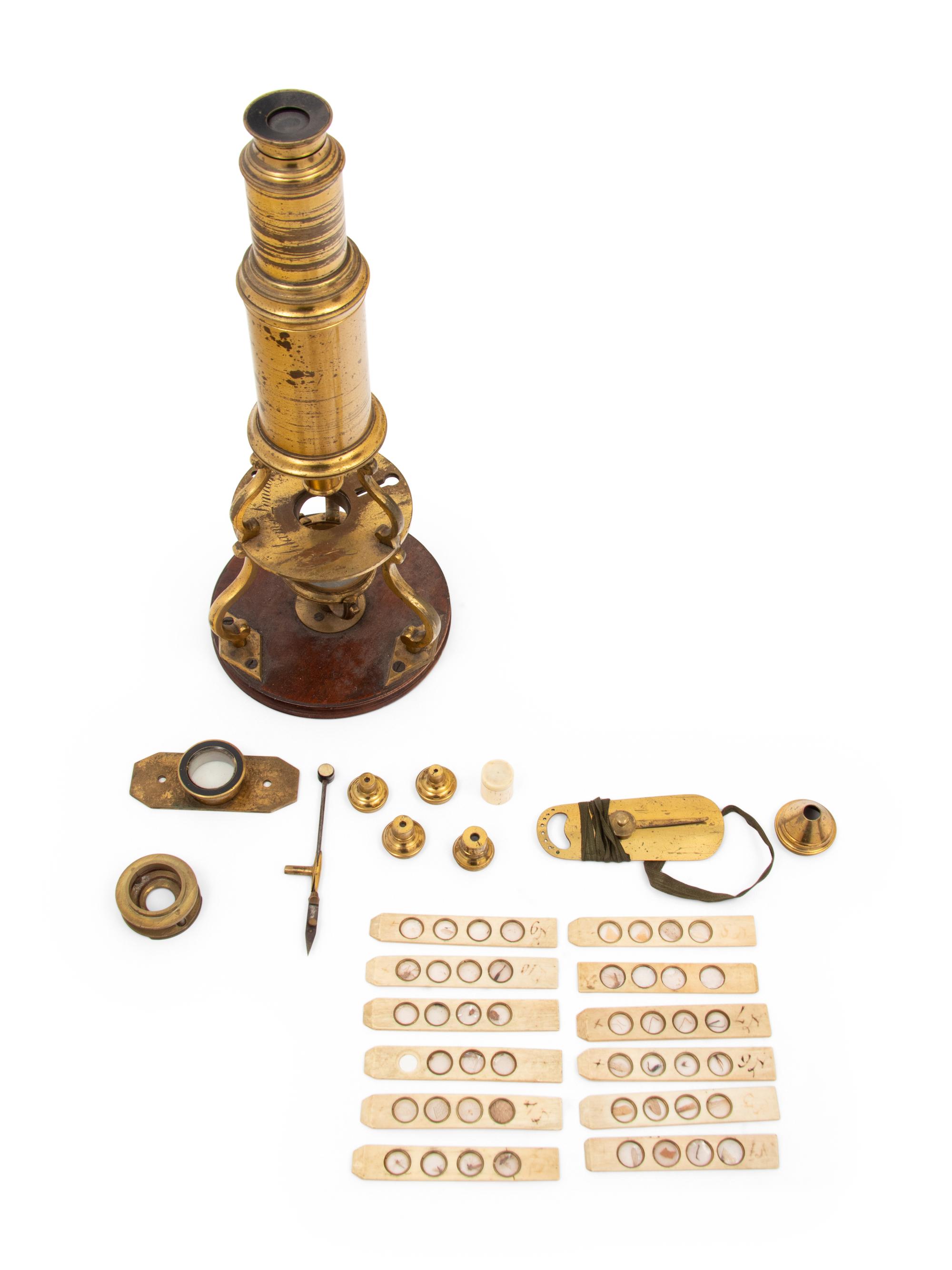 An English Brass Culpepper-Type Microscope