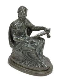 A Continental Carved Marble Figure of Dante Alighieri