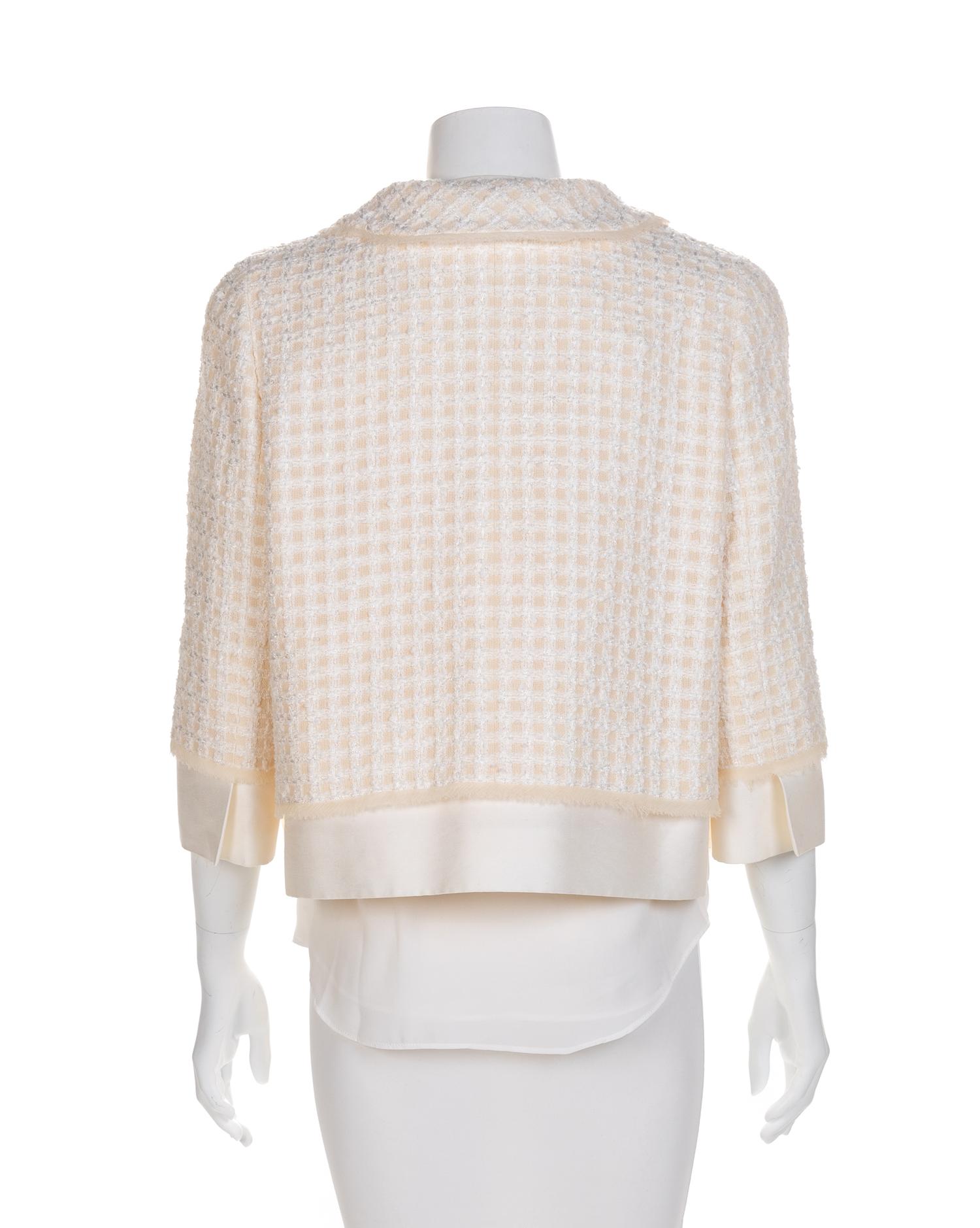 Oscar de la Renta Cream Jacket, 2000s Size label: 12