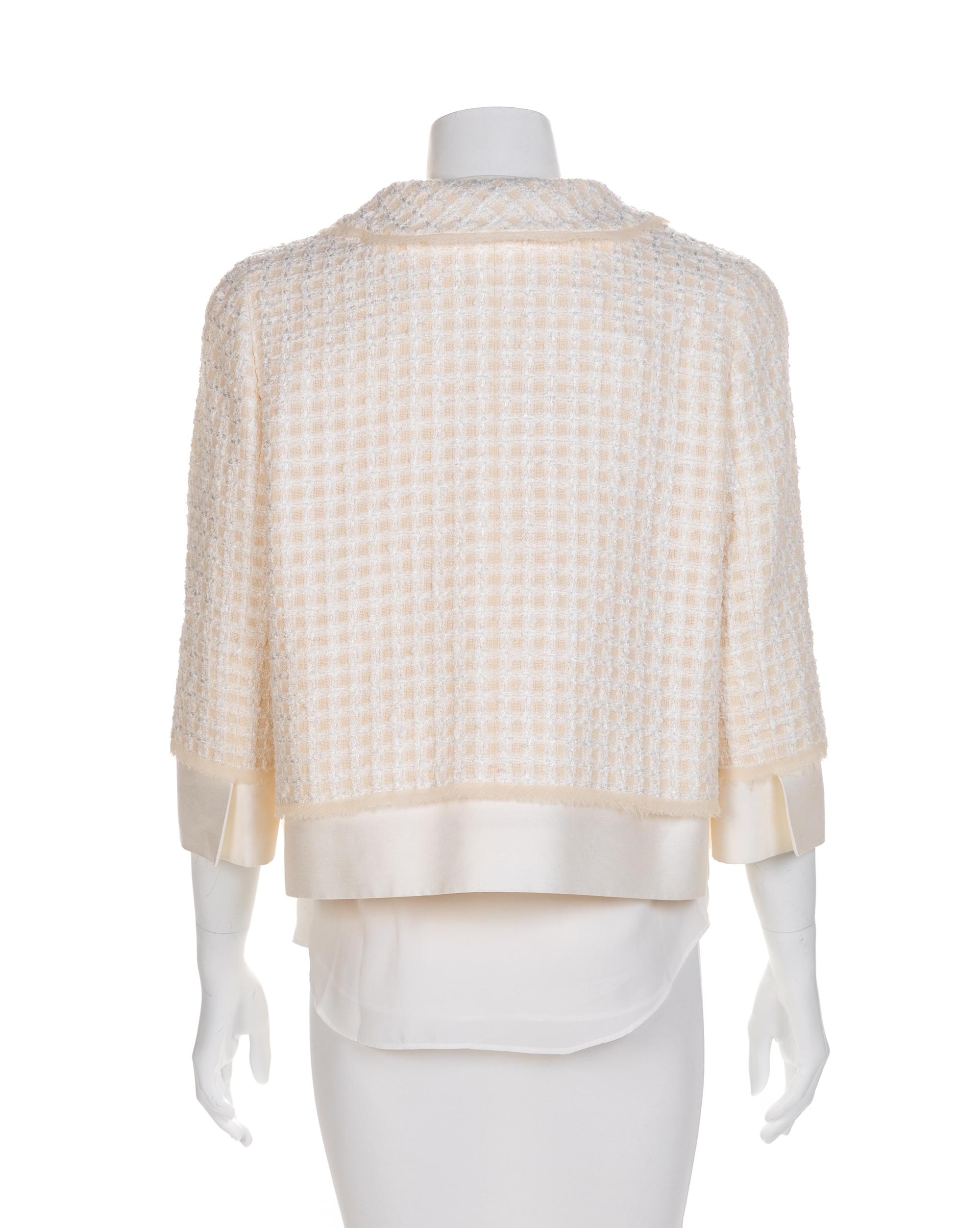 Oscar de la Renta Cream Jacket, 2000s Size label: 12