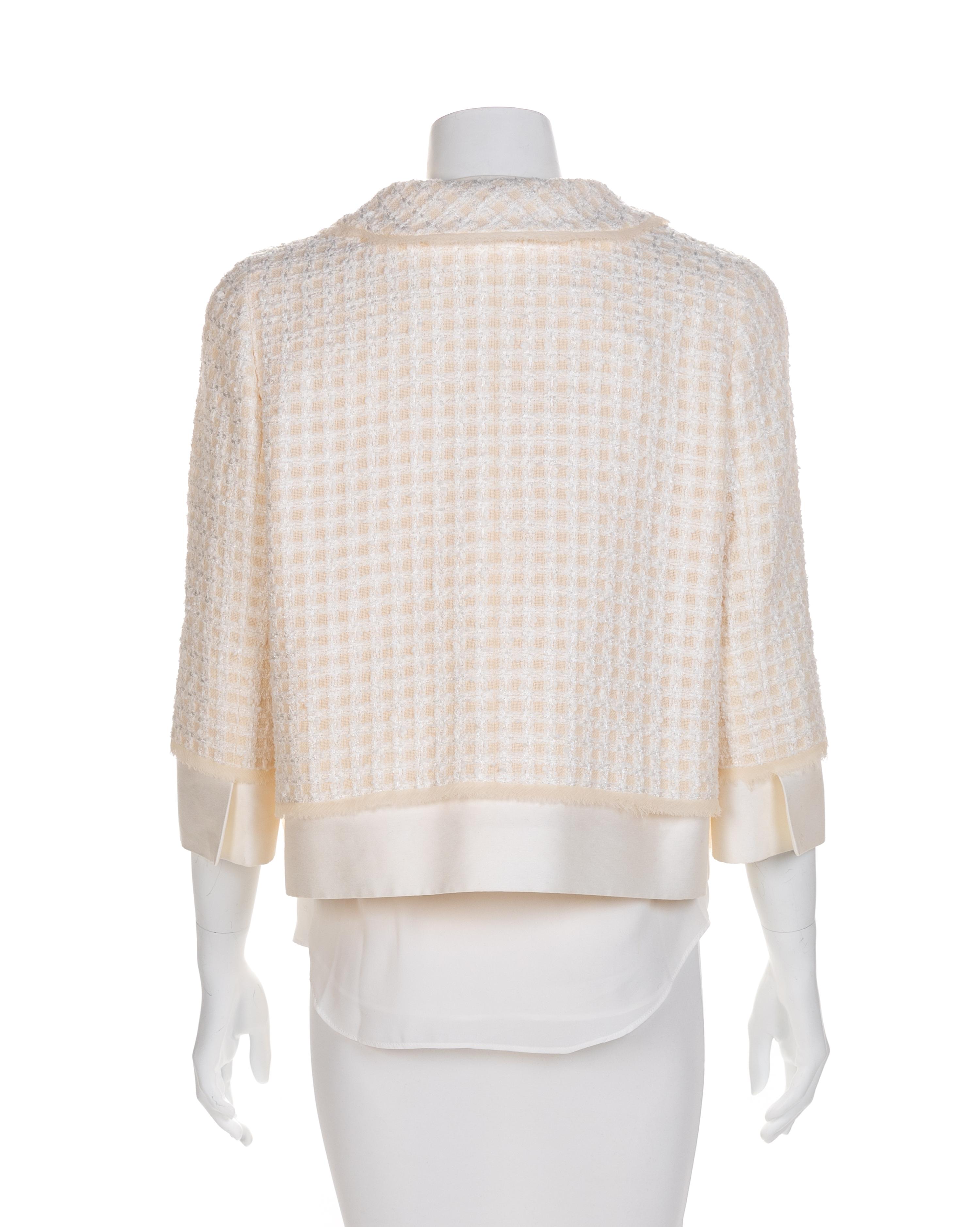 Oscar de la Renta Cream Jacket, 2000s Size label: 12